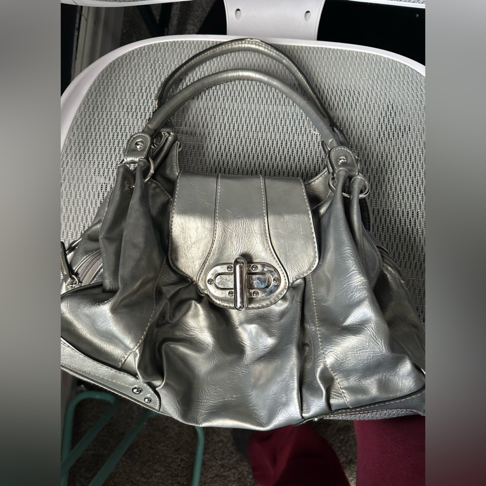 Silver shoulder bag